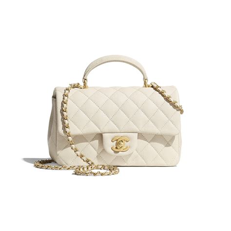 chanel small flap bag with top handle beige